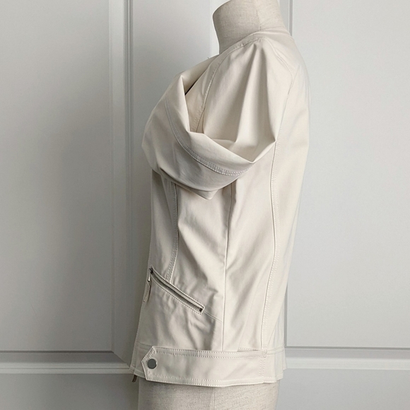 Lafayette 148 NY Jacket Mandarin Collar Zip Front Zip Cuffs Pockets Raffia 8 NWT - Picture 13 of 16